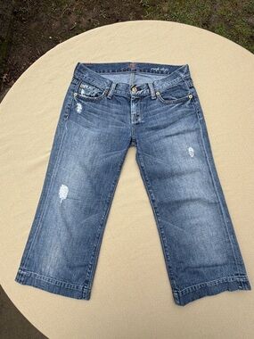 Seven For All Mankind Low Rise Crop Dojo Denim Capris Vintage Y2K